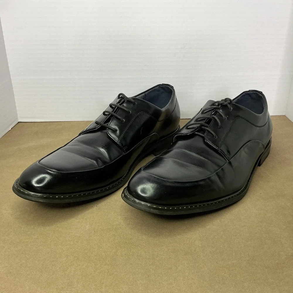 Bruno Marc New York Mens Prime-1 Black Apron Toe Derby Dress Shoes Size 14